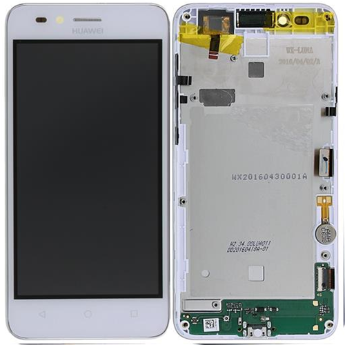 Display completo (touch+LCD) bianco (4G) con frame senza batteria - SERVICE PACK