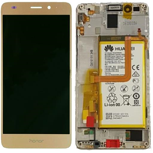 Display completo (touch+LCD) oro con frame e componenti - SERVICE PACK