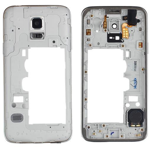 Middle frame con tasti, altoparlante e jack audio per telefono bianco.
