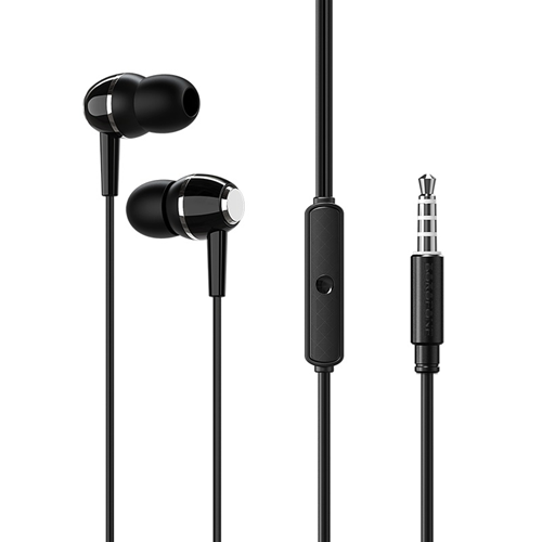 Auricolari 3.5mm BM36 "Acura" neri con mic. e comandi sul filo 1.2m