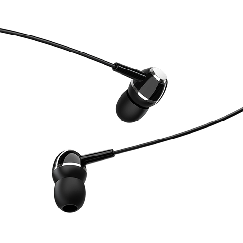 Auricolari 3.5mm BM36 "Acura" neri con mic. e comandi sul filo 1.2m
