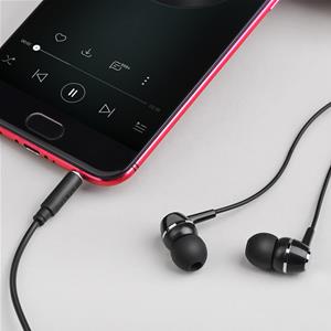 Auricolari 3.5mm BM36 "Acura" neri con mic. e comandi sul filo 1.2m