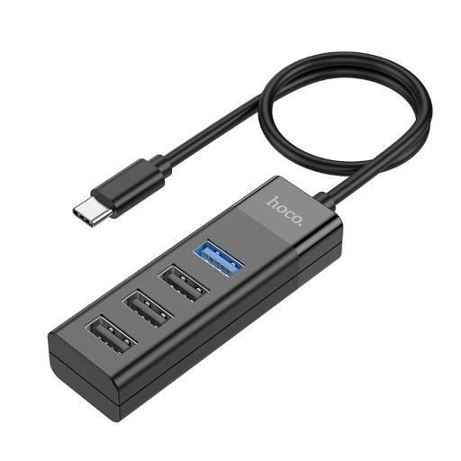 Hub Type-C to USB3.0+USB2.0*3 nero