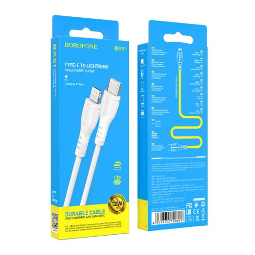 Cavo dati/ricarica BX51 "Triumph" bianco Type C to Lightning