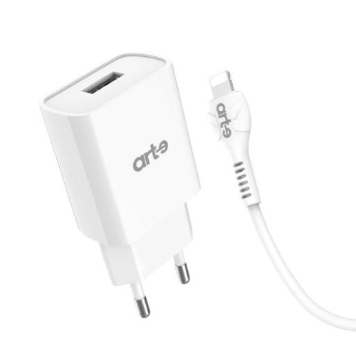 Caricabatteria da rete 2.1A usb A serie Trendy con cavo lightning