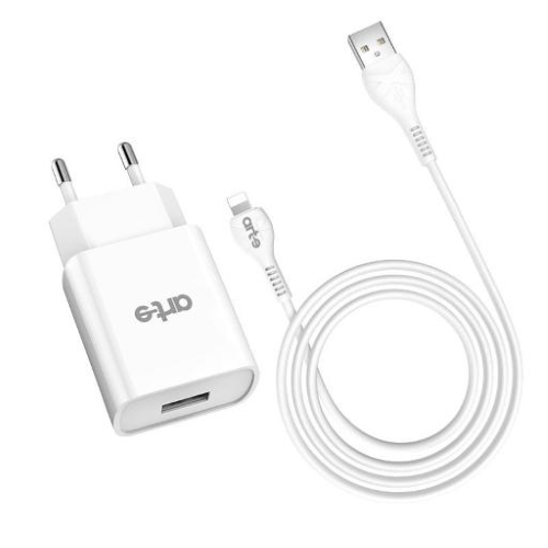 Caricabatteria da rete 2.1A usb A serie Trendy con cavo lightning