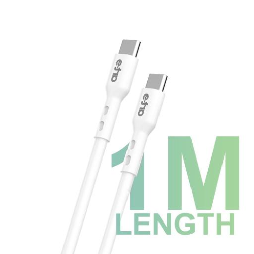 Cavo Type-C/Type-C Bianco 60W 1m alta resistenza serie DATA STRONG