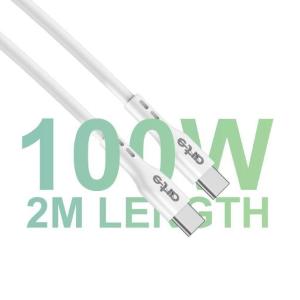 Cavo Type-C/Type-C Bianco 100W 2m  alta resistenza serie DATA STRONG
