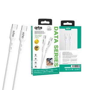 Cavo Type-C/Type-C Bianco 100W 2m  alta resistenza serie DATA STRONG