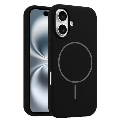 Cover silicone serie MAGSILK per iPhone 15 Plus Nero