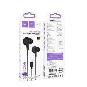 Auricolari Type-c  M114 Neri con mic. e comandi sul filo 1.2m