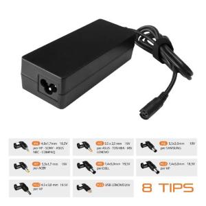 Alimentatore notebook universale Techmade 65W con 8 Tips