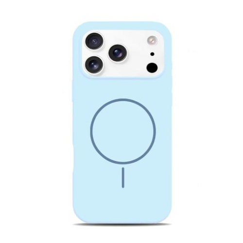 Cover silicone serie MAGSILK per iPhone 17 Pro Celeste