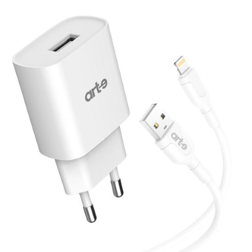 Caricabatteria da rete 2.4A USB-A con cavo Lightning - Serie Trendy