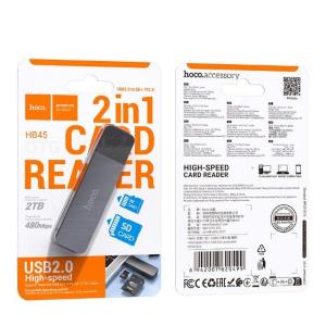 Memory Card Reader "Spirit" 2-in-1 USB 2.0 Metal Grey