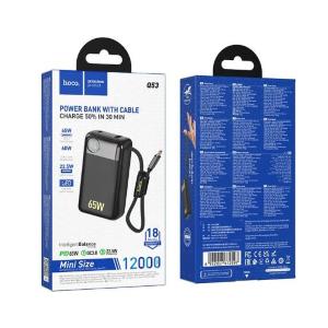 Power bank Q53 12000 mAh PD65W con display e cavo Type-C