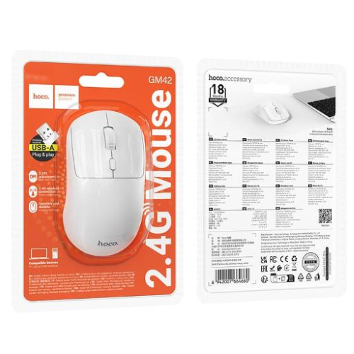 Mouse wireless GM42 2.4G Bianco