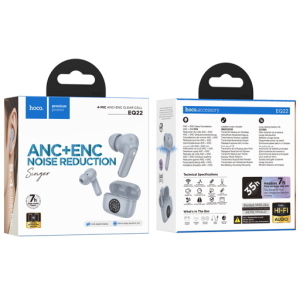 Auricolari TWS EQ22 "Singer" Bianchi con soppressione del rumore ANC+ENC