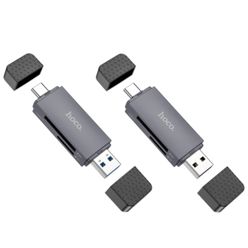 Lettore schede memoria SD/microSD 2 in 1 type C HB45 "Spirit" metal grey