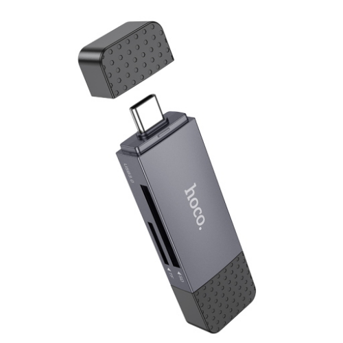 Lettore schede memoria SD/microSD 2 in 1 type C HB45 "Spirit" metal grey