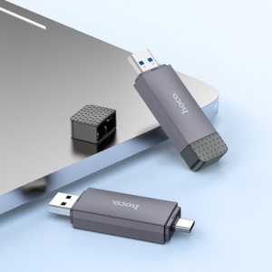 Lettore schede memoria SD/microSD 2 in 1 type C HB45 "Spirit" metal grey