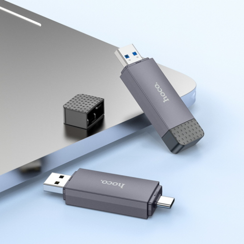 Lettore schede memoria SD/microSD 2 in 1 type C HB45 "Spirit" metal grey
