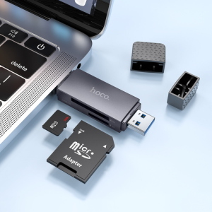 Lettore schede memoria SD/microSD 2 in 1 type C HB45 "Spirit" metal grey