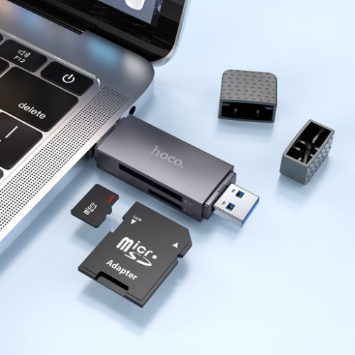 Lettore schede memoria SD/microSD 2 in 1 type C HB45 "Spirit" metal grey
