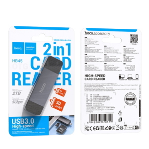Lettore schede memoria SD/microSD 2 in 1 type C HB45 "Spirit" metal grey