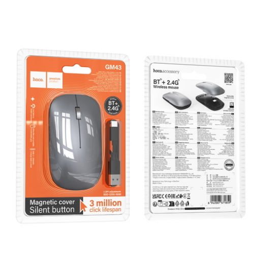 Mouse wireless 2.4G+Bluetooth ricaricabile GM43 "Adelanto" deep space gray