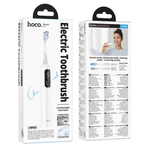 [Bundle]Spazzolino elettrico ad ultrasuoni waterproof HP64 bianco + Kit 2 testine di ricambio