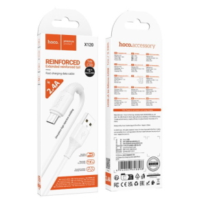 Cavo dati/ricarica X120 Micro usb 1m 2.4A bianco