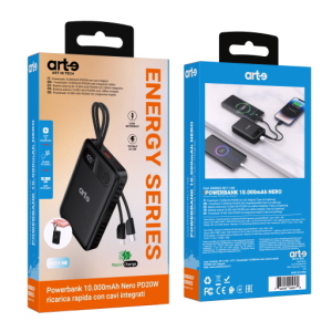 Power Bank 10.000mAh PD20W+22.5W con cavi integrati (Type-c) + (Lightning)
