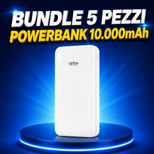 -Bundle 5pz- Power Bank 10.000mAh Dual-port Output con indicatore carica Serie Energy